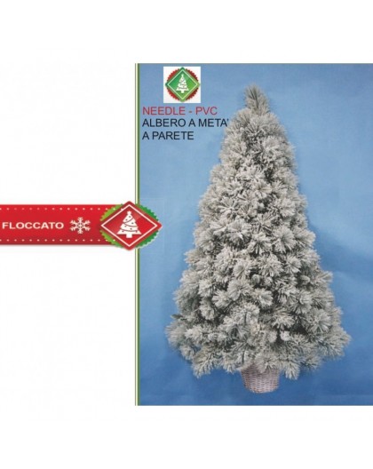 Albero di natale innevato glaciale rami folti a meta' da parete altezza  120h - Nonsolopoltrone