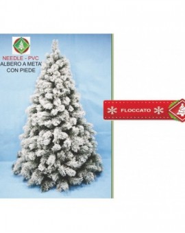 Albero di natale innevato glaciale a meta' parete con piede altezza 210h -  Nonsolopoltrone