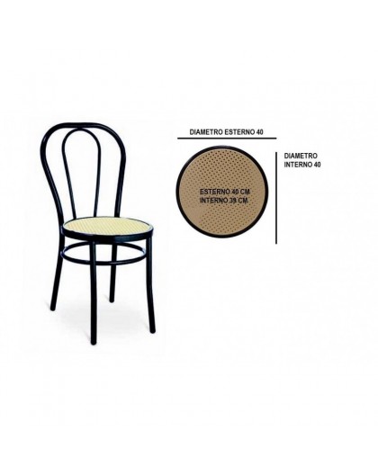 Sedile di ricambio fondello per sedia thonet vienna di colore nero paglia  finta - Nonsolopoltrone