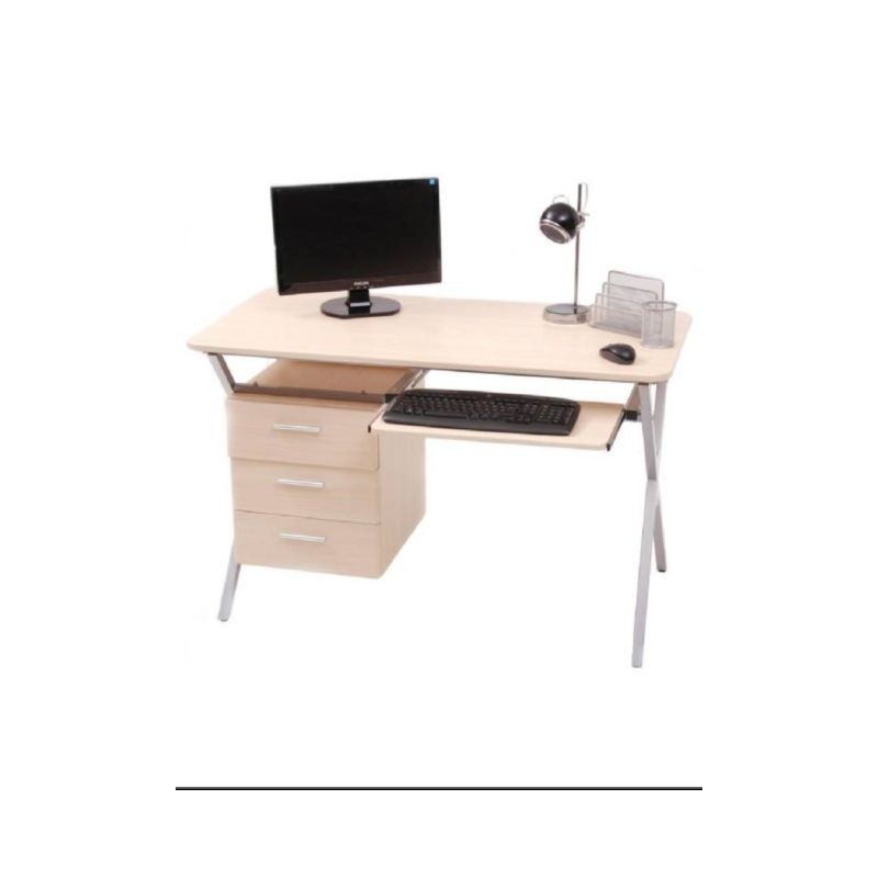 Scrivania desktop porta pc di legno col.ciliegiocon mobiletto laterale -  Nonsolopoltrone